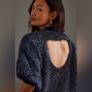 The Violetta Short Sleeve Tinsel Sweater by Maeve